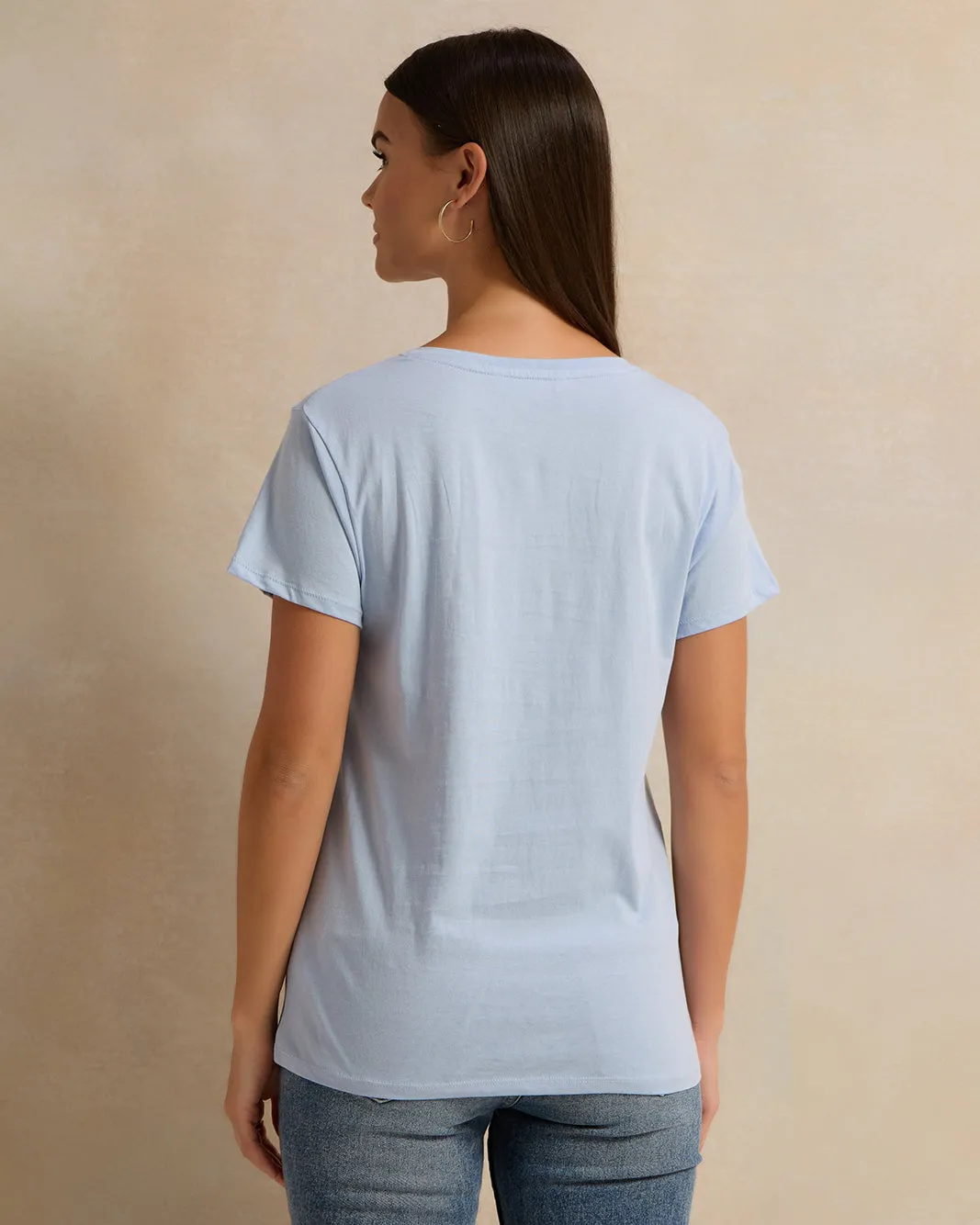 Woman Blue Printed T-shirt sold by Redtag product image thumbnail 3