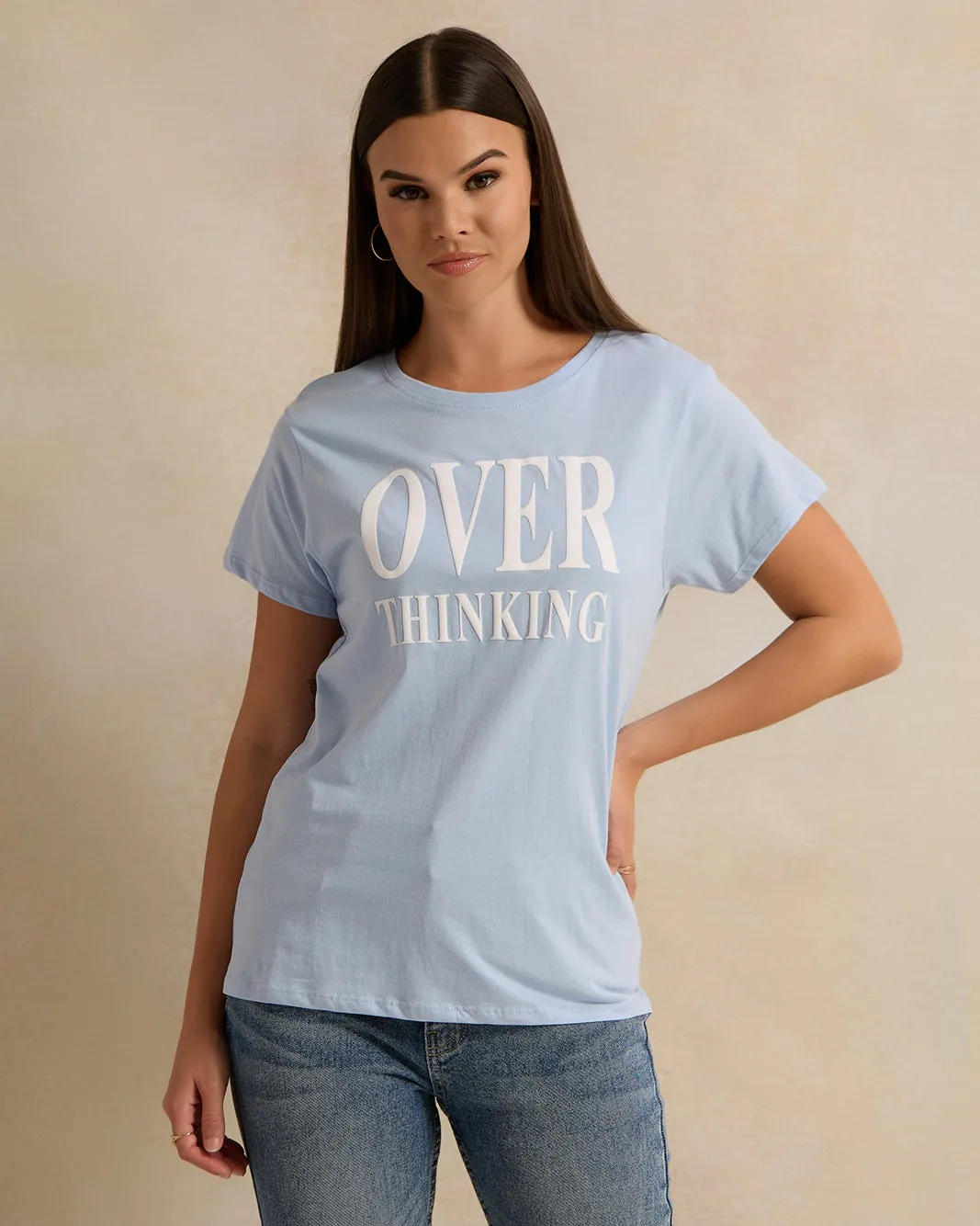 Woman Blue Printed T-shirt sold by Redtag