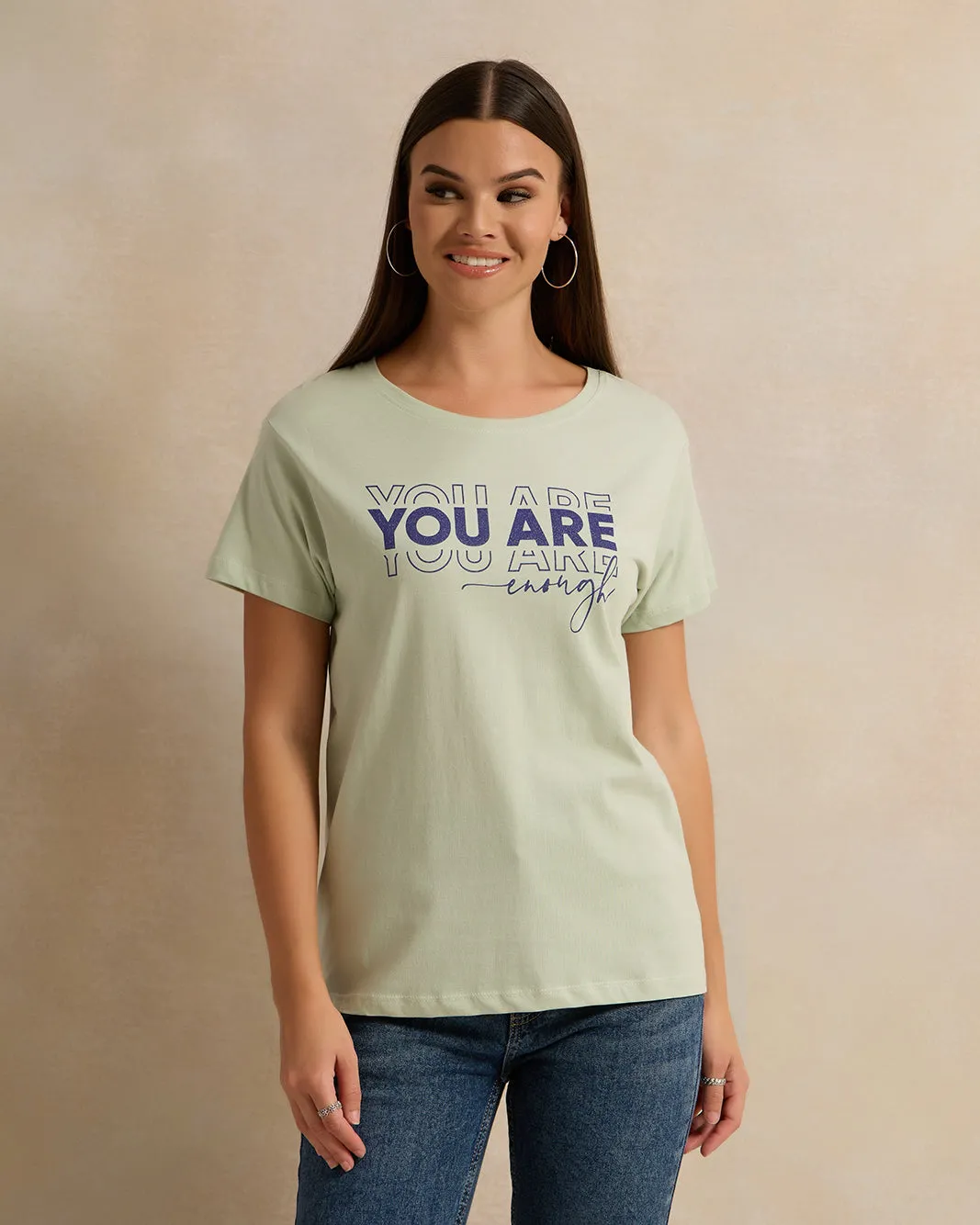 Woman Green Printed T-shirt sold by Redtag