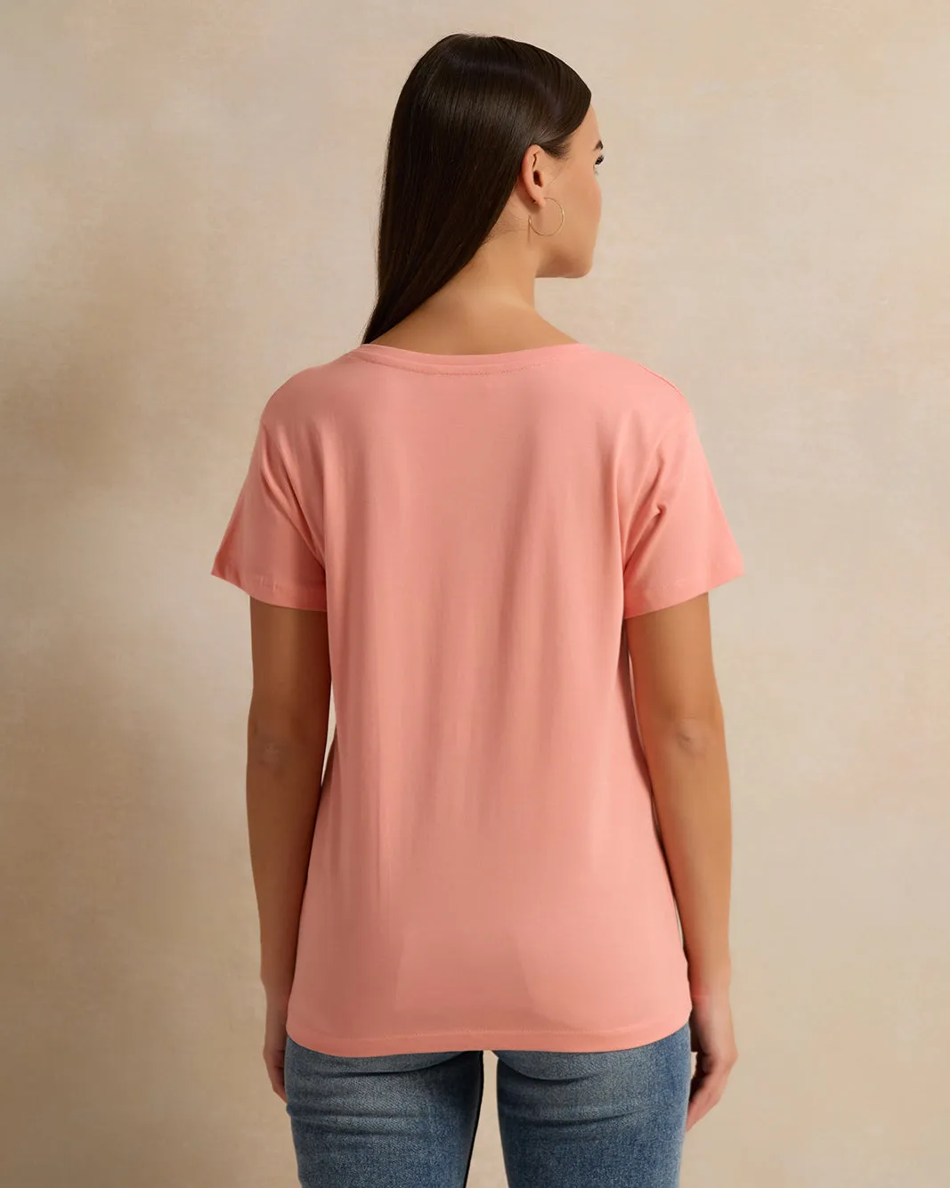 Woman Coral Printed T-shirt sold by Redtag product image thumbnail 3