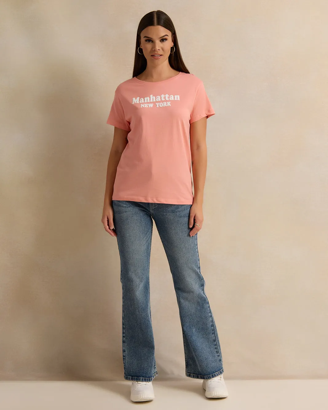 Woman Coral Printed T-shirt sold by Redtag product image thumbnail 2