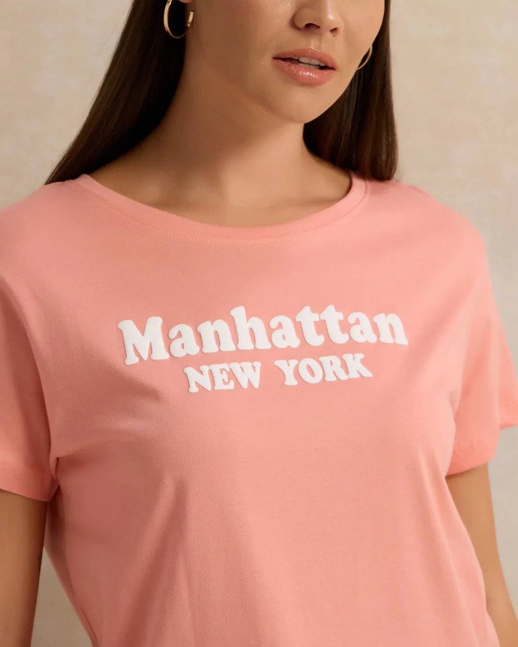 Woman Coral Printed T-shirt sold by Redtag product image thumbnail 4