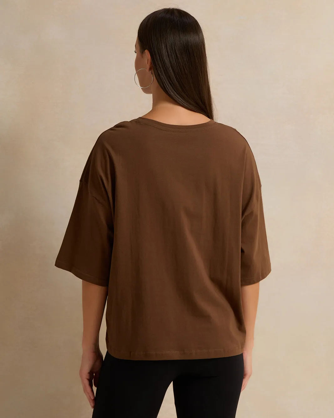 Woman Brown Printed T-shirt sold by Redtag product image thumbnail 3