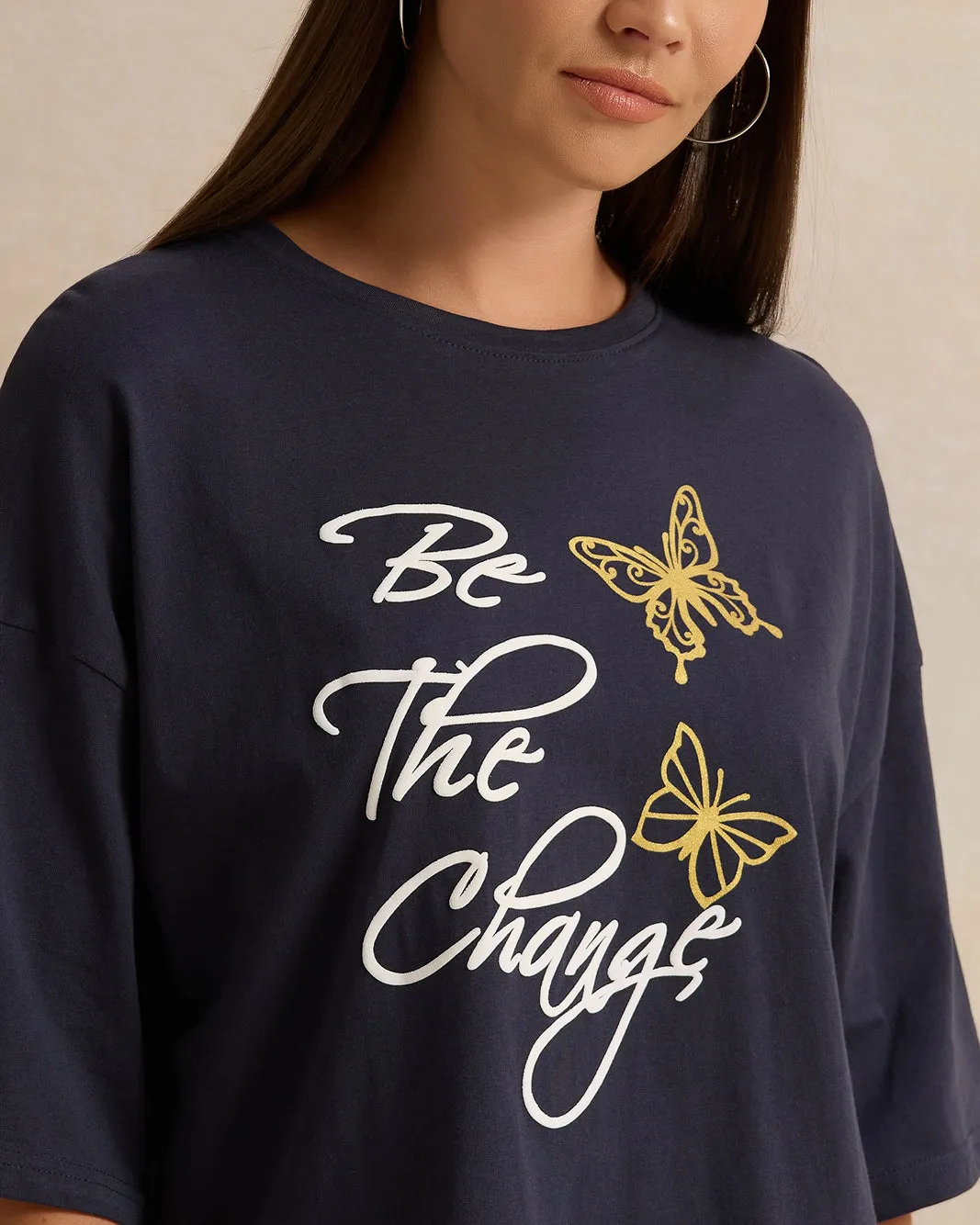 Woman Black Printed T-shirt sold by Redtag product image thumbnail 4