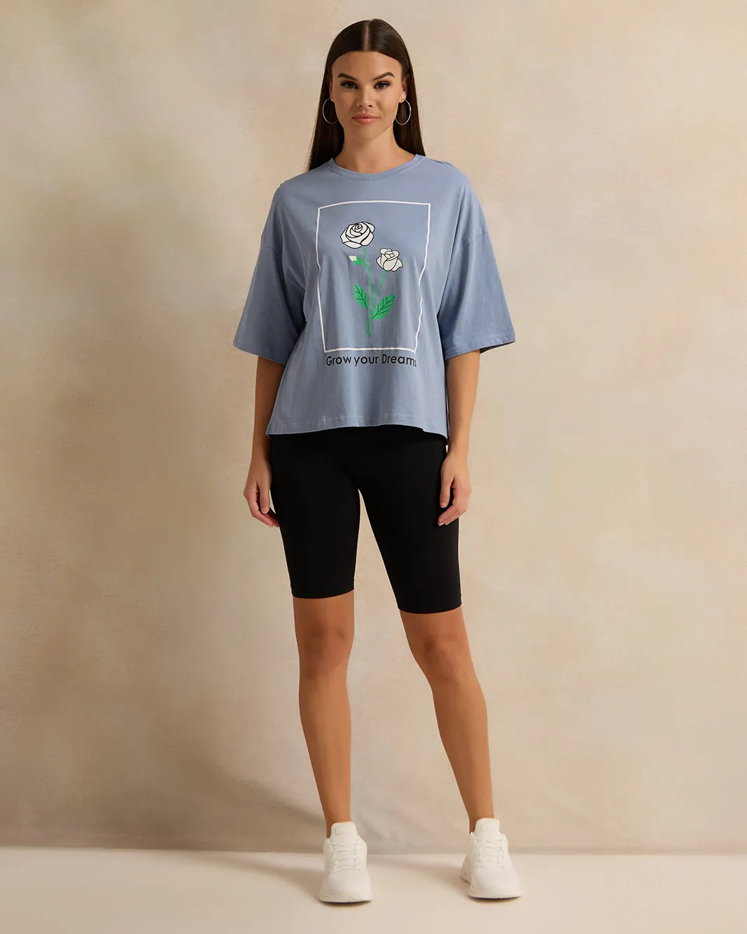 Woman Blue Printed T-shirt sold by Redtag product image thumbnail 2