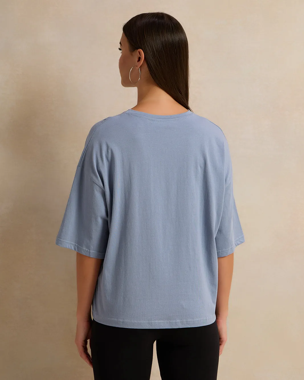 Woman Blue Printed T-shirt sold by Redtag product image thumbnail 3