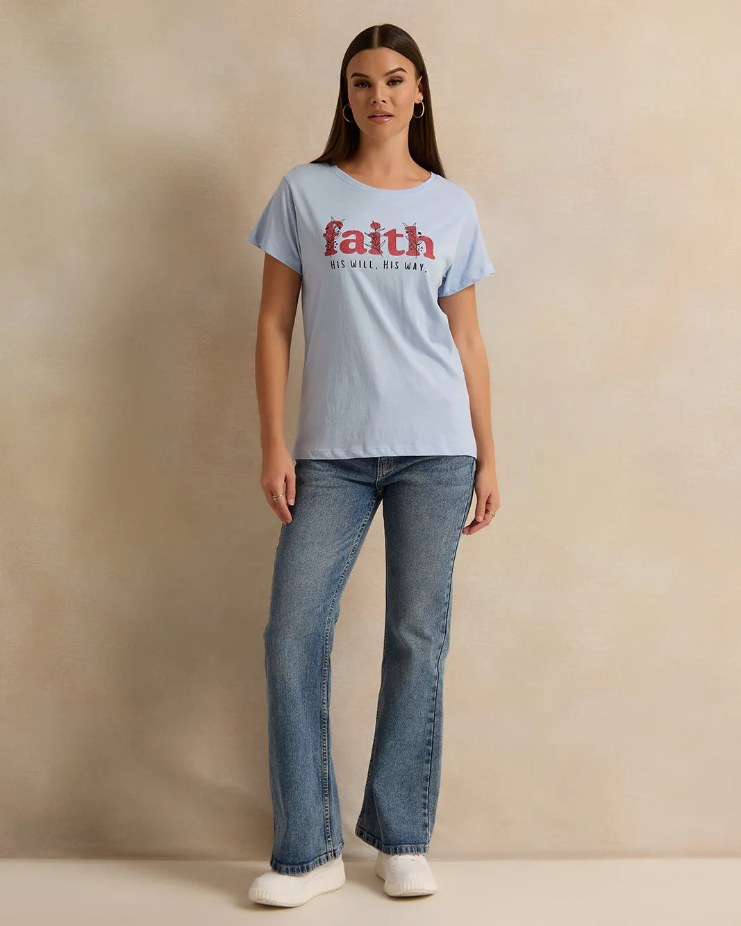 Woman Blue Printed T-shirt sold by Redtag product image thumbnail 2