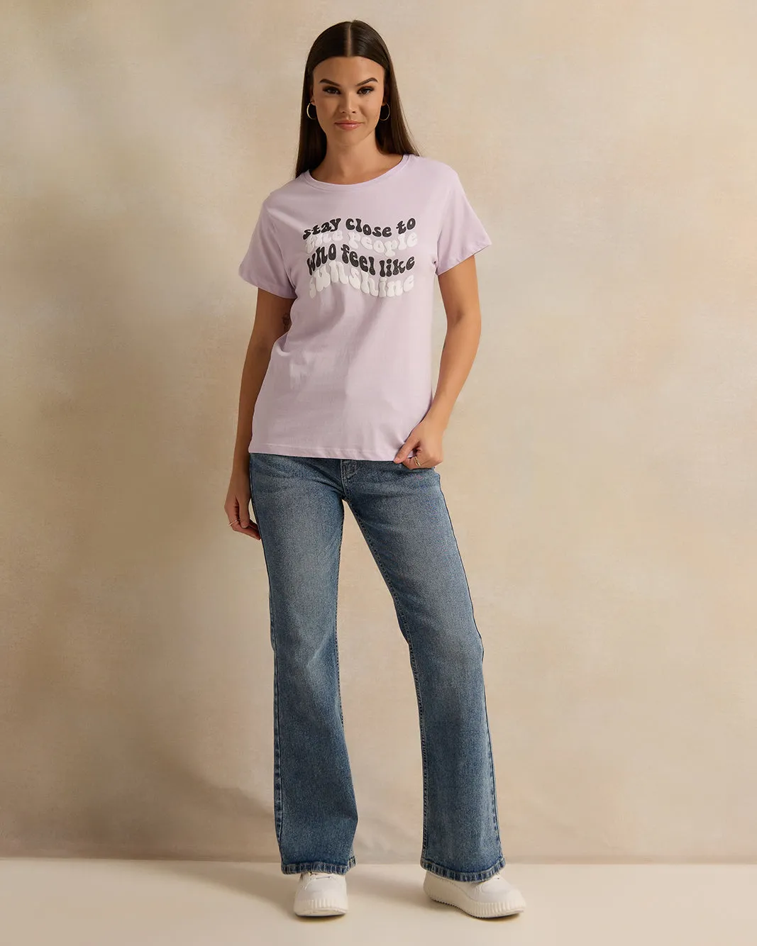 Woman Lilac Printed T-shirt sold by Redtag product image thumbnail 2