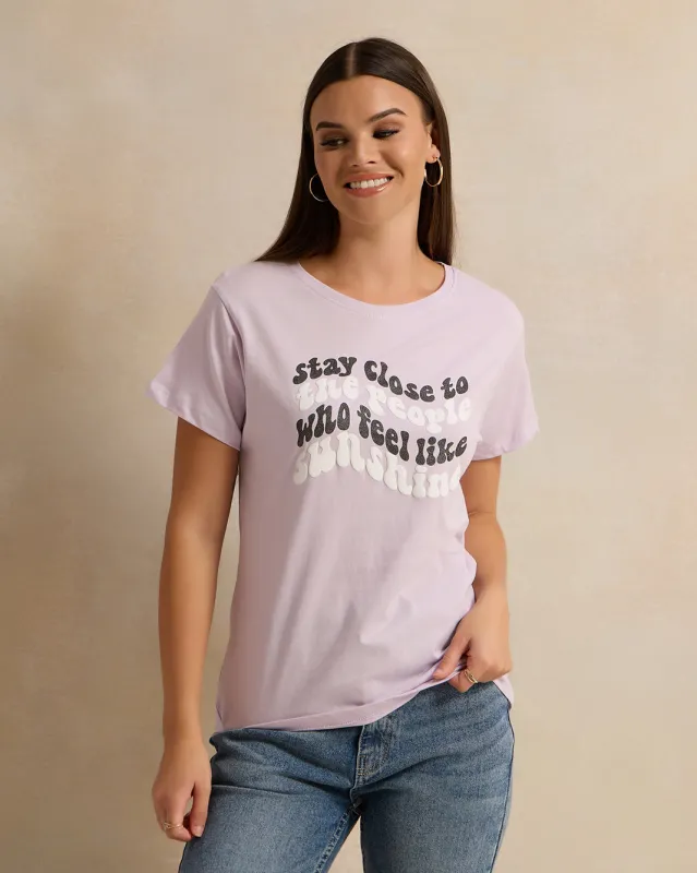 Woman Lilac Printed T-shirt sold by Redtag