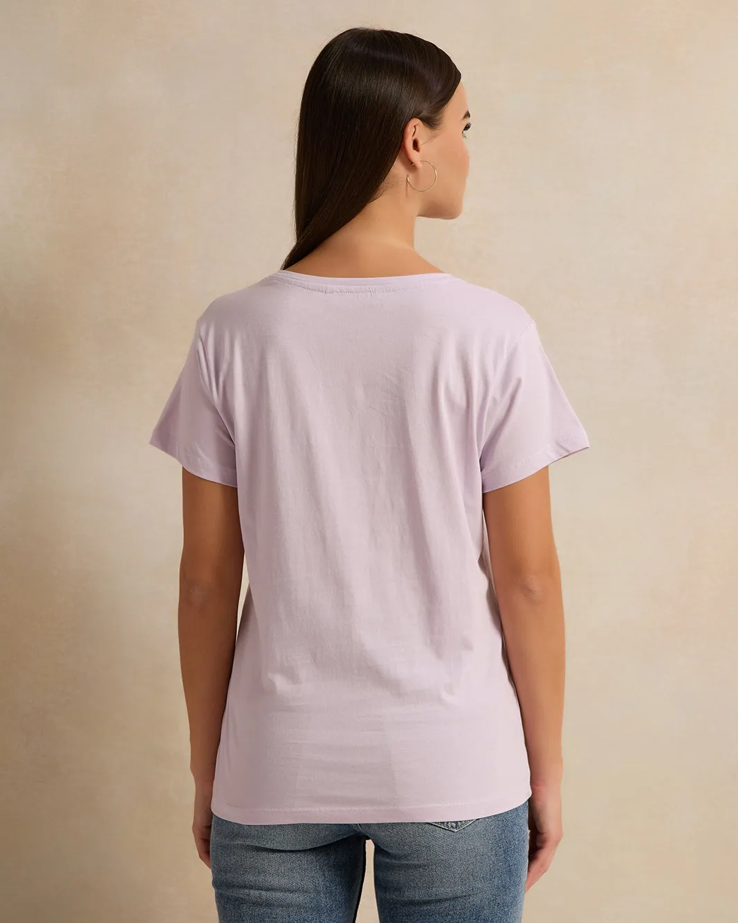 Woman Lilac Printed T-shirt sold by Redtag product image thumbnail 3