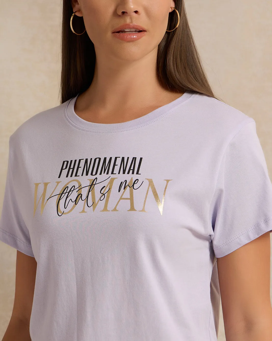 Woman Purple Printed T-shirt sold by Redtag product image thumbnail 4
