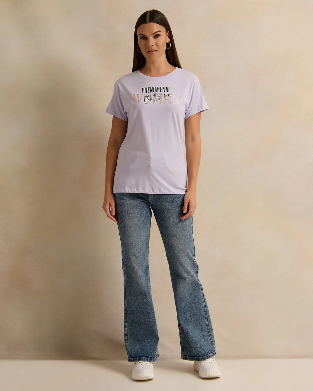 Woman Purple Printed T-shirt sold by Redtag product image thumbnail 2