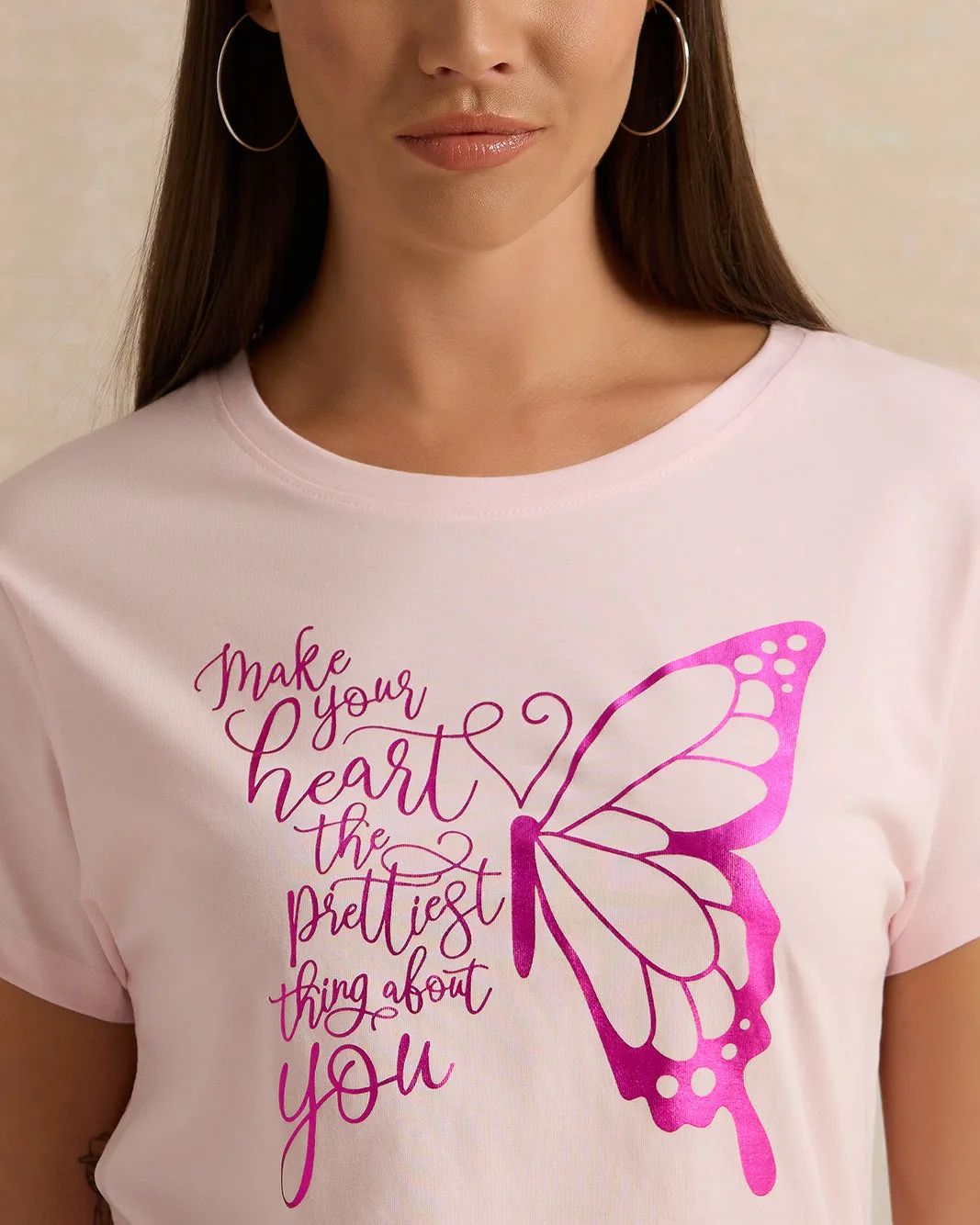 Woman Pink Printed T-shirt sold by Redtag product image thumbnail 4