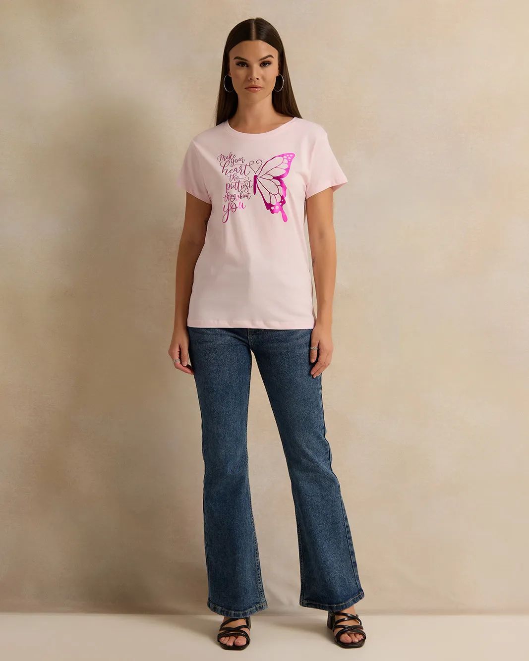 Woman Pink Printed T-shirt sold by Redtag product image thumbnail 2