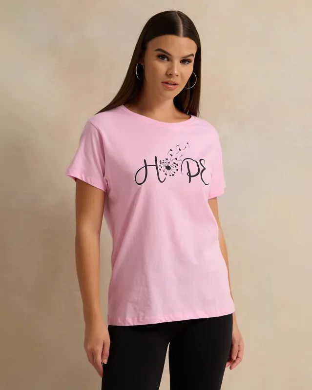 Woman Pink Printed T-shirt sold by Redtag
