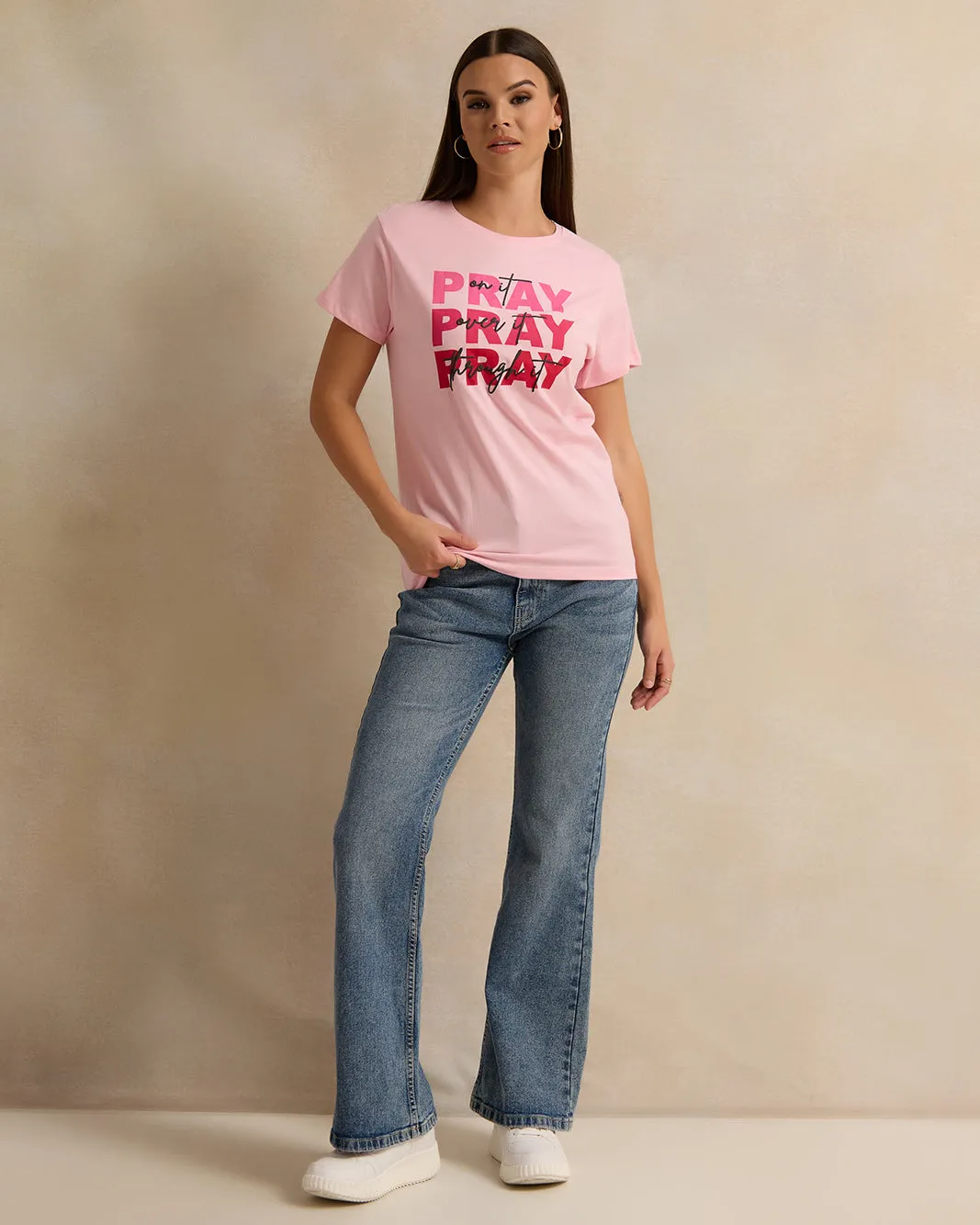 Woman Pink Printed T-shirt sold by Redtag product image thumbnail 2