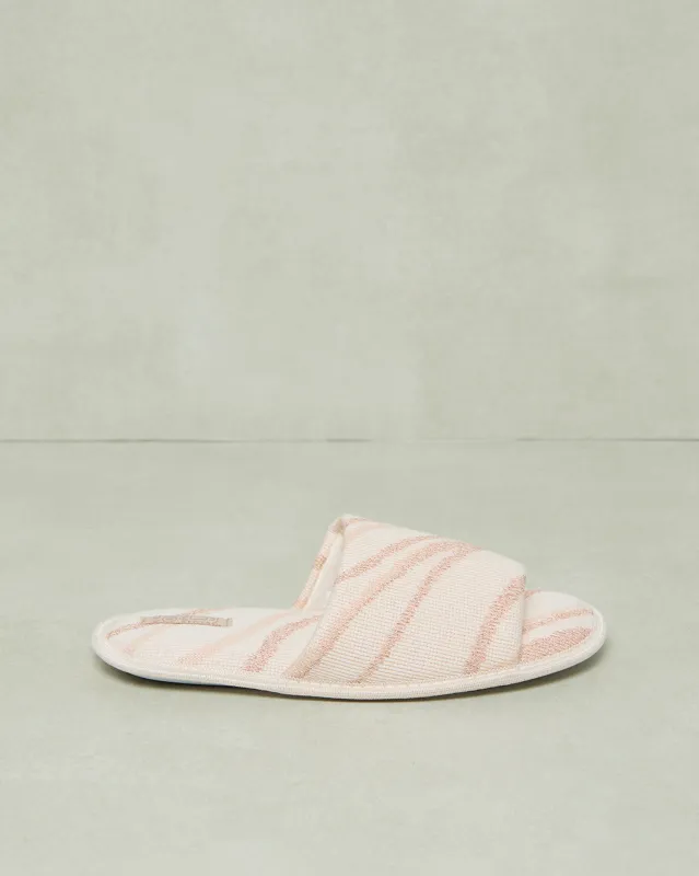 Women Beige Striped Slipper sold by Redtag