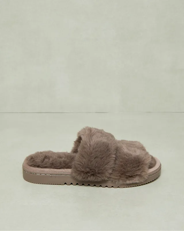 Women Brown Double Strap Slipper sold by Redtag
