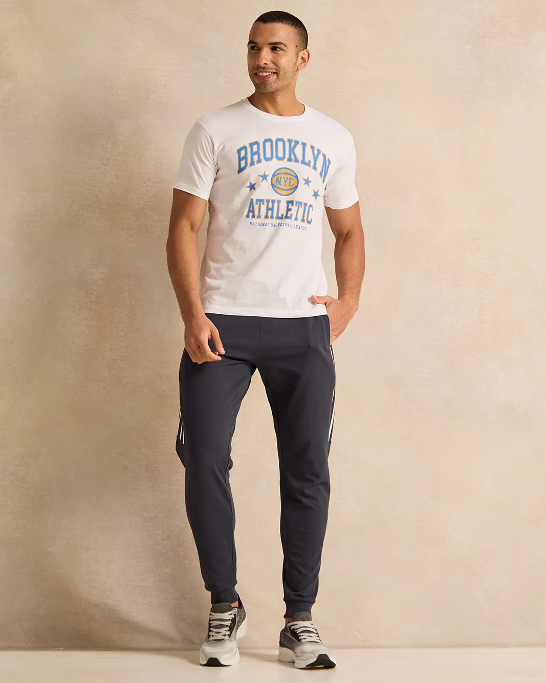 Men White Brooklyn Print T-Shirt sold by Redtag product image thumbnail 2