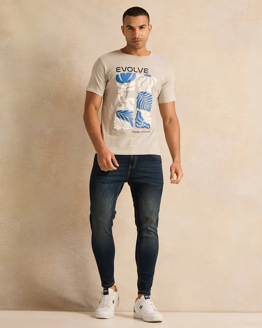 Men Grey Evolve Print T-Shirt sold by Redtag product image thumbnail 2