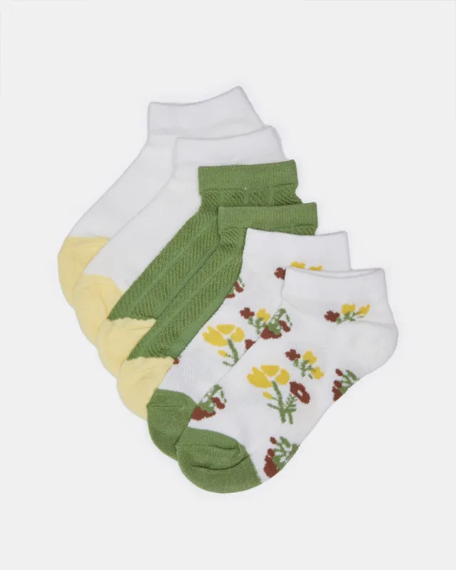 Senior Girls Assorted Ankle Socks (3 Pairs) sold by Redtag