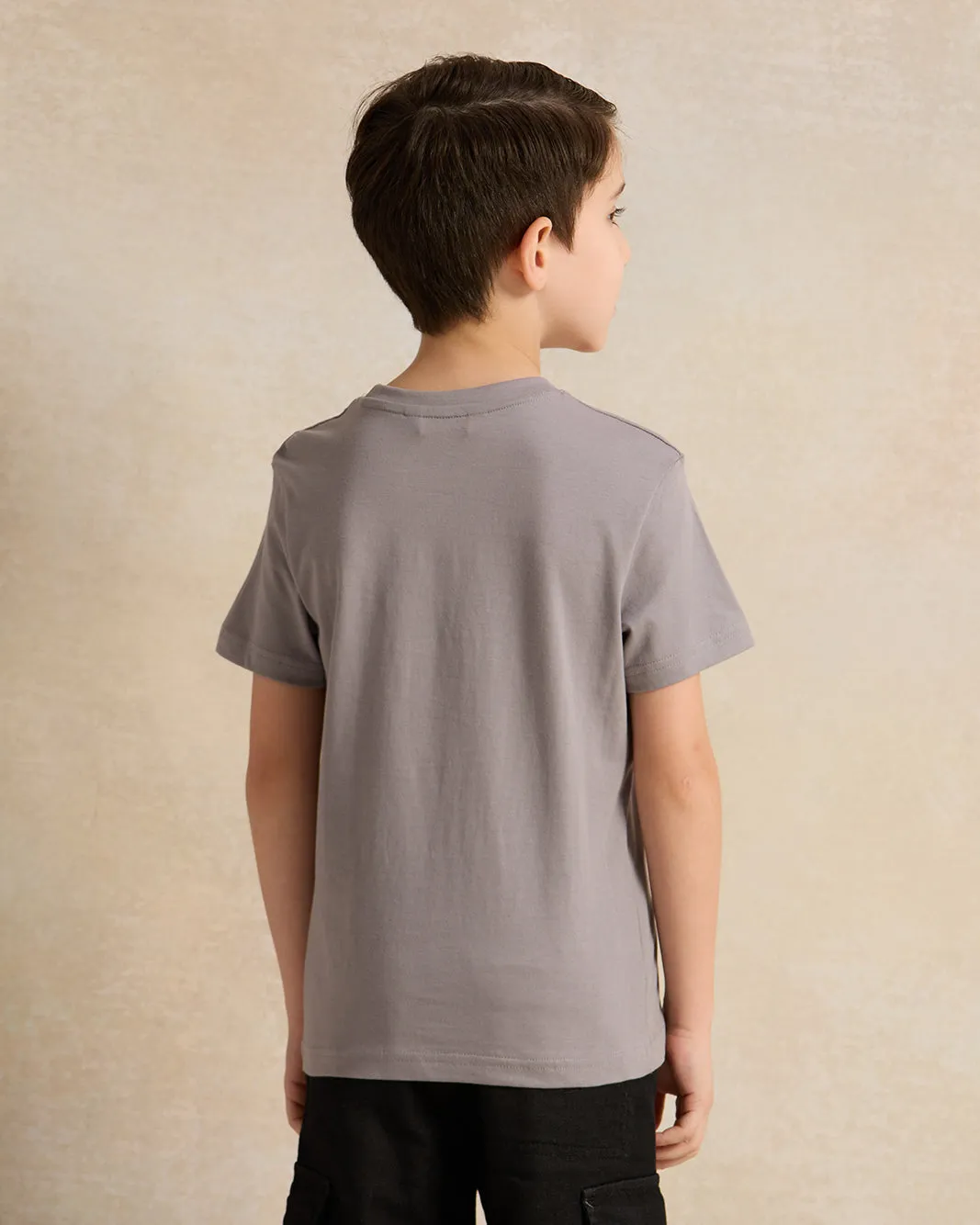Boys Grey Printed T-shirt sold by Redtag product image thumbnail 3