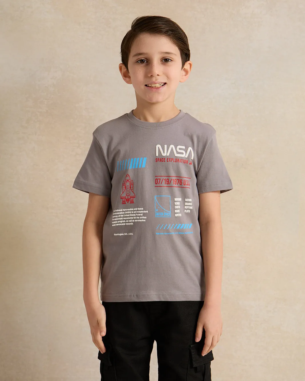 Boys Grey Printed T-shirt sold by Redtag