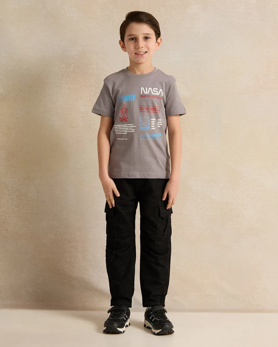 Boys Grey Printed T-shirt sold by Redtag product image thumbnail 2