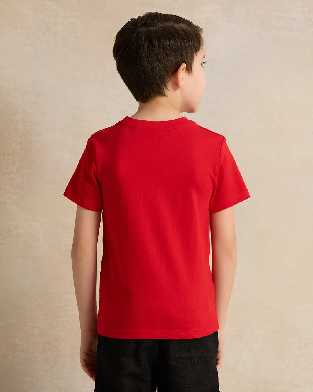 Boys Red Printed T-shirt sold by Redtag product image thumbnail 3