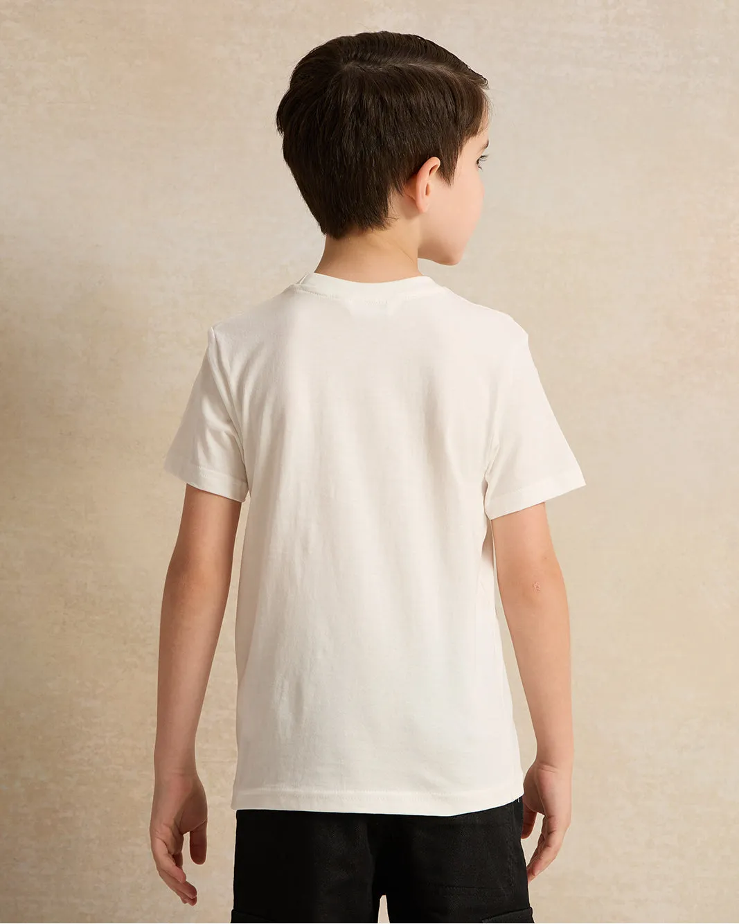 Boys White Printed T-shirt sold by Redtag product image thumbnail 3