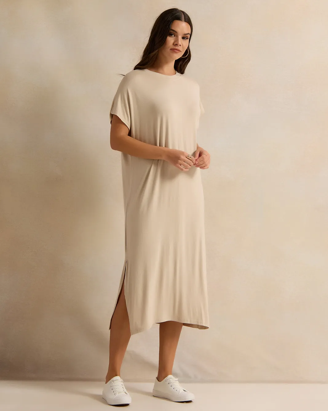 Women Beige Short Sleeve Dress sold by Redtag product image thumbnail 4