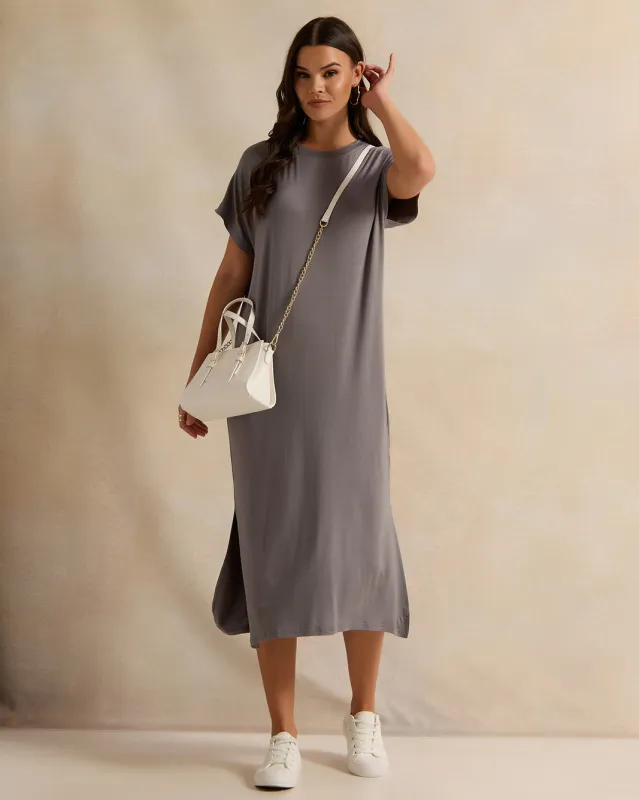 Women Grey Short Sleeve Dress sold by Redtag