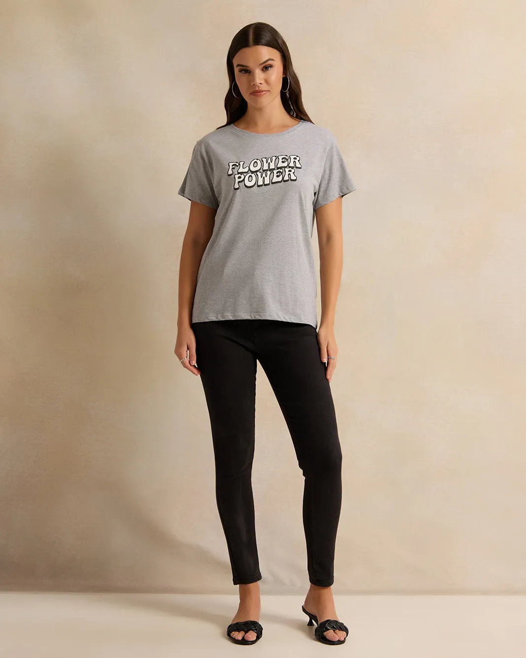 Women Grey Printed T-Shirt sold by Redtag product image thumbnail 2
