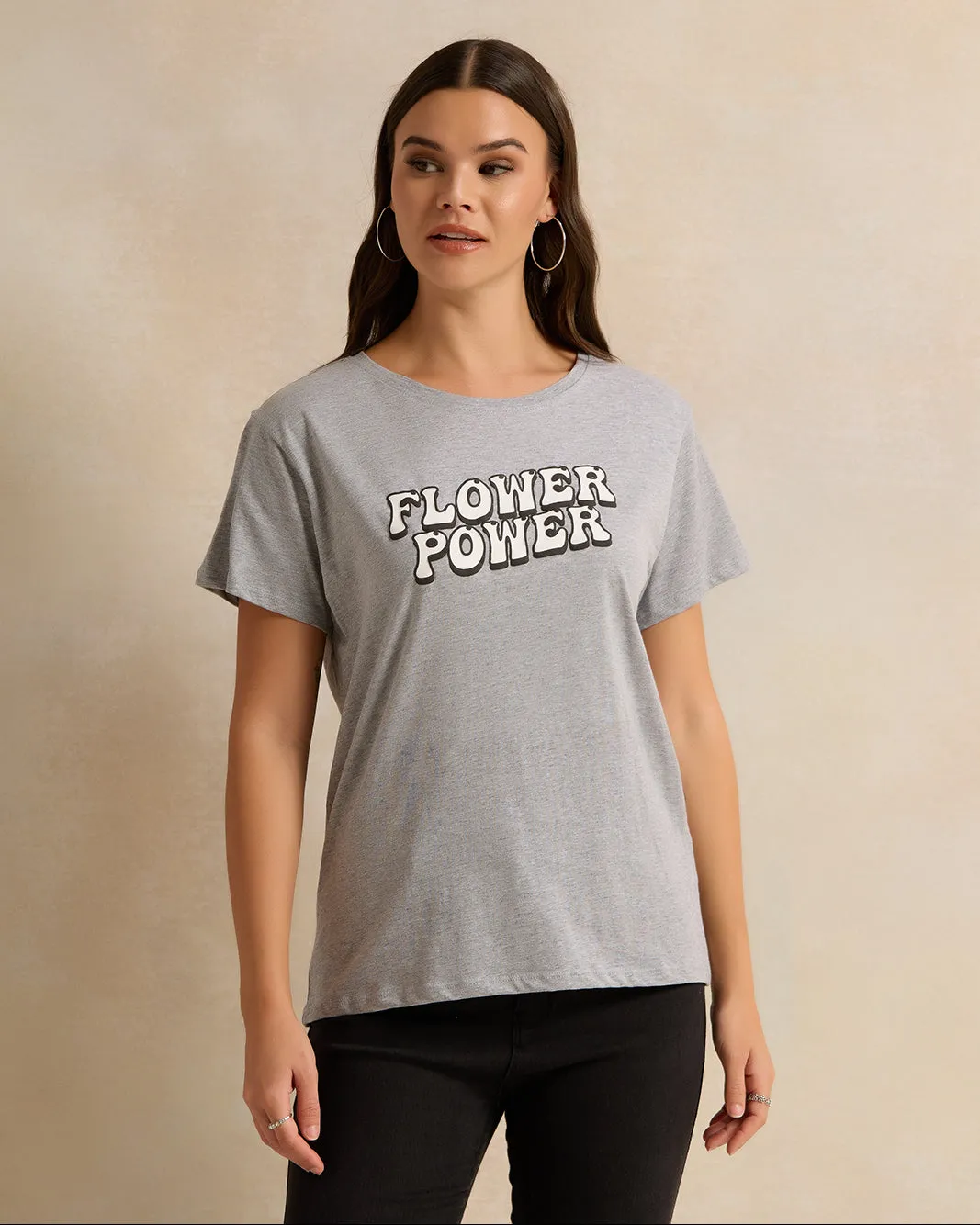 Women Grey Printed T-Shirt sold by Redtag
