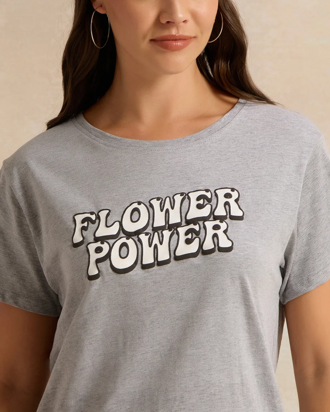 Women Grey Printed T-Shirt sold by Redtag product image thumbnail 4