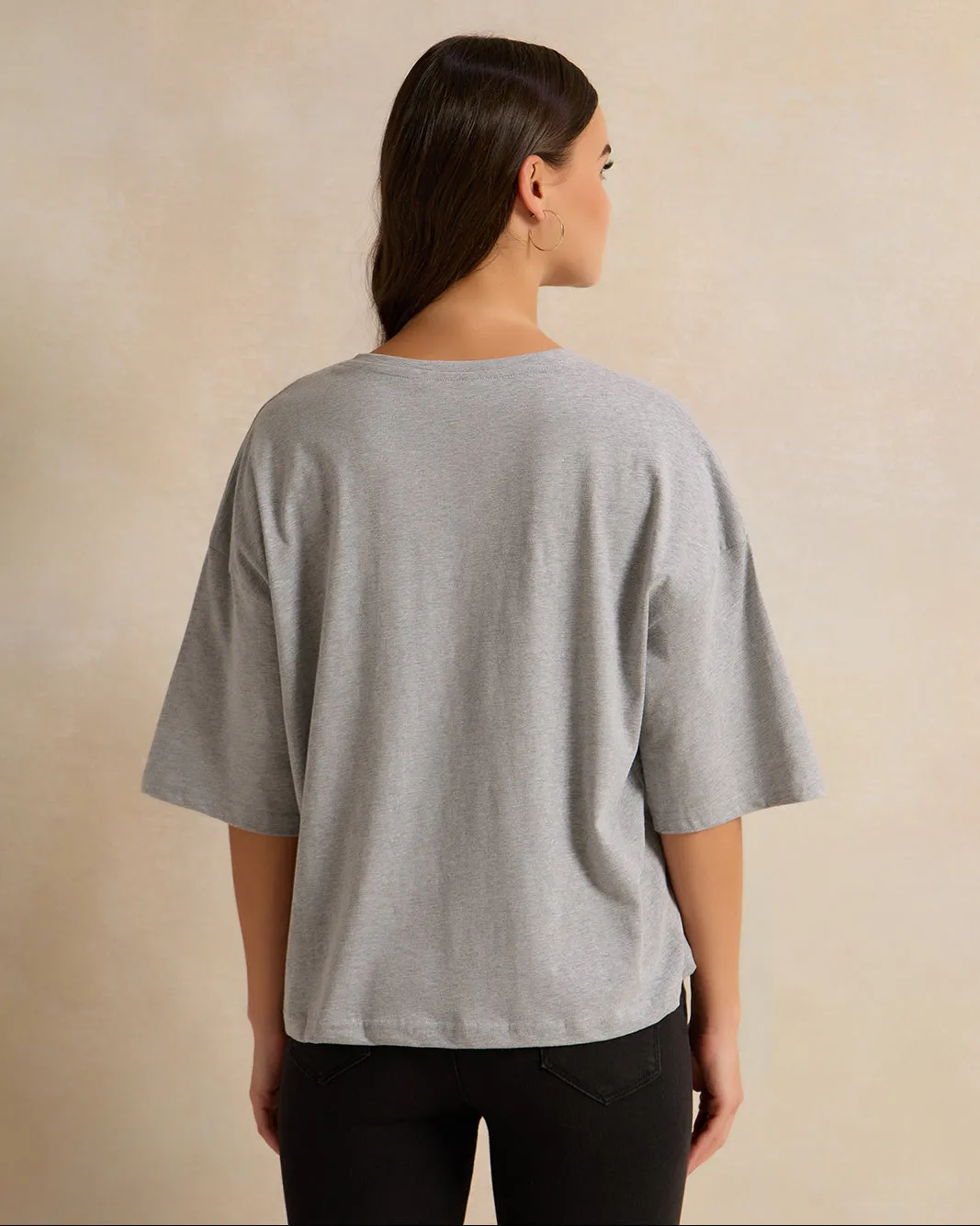 Women Grey Printed T-Shirt sold by Redtag product image thumbnail 3
