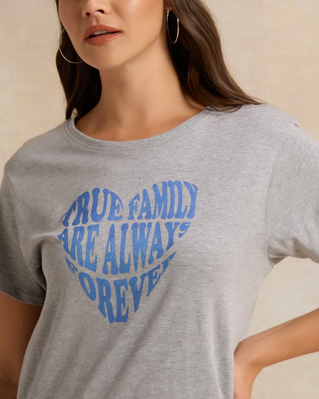 Women Grey Printed T-Shirt sold by Redtag product image thumbnail 4