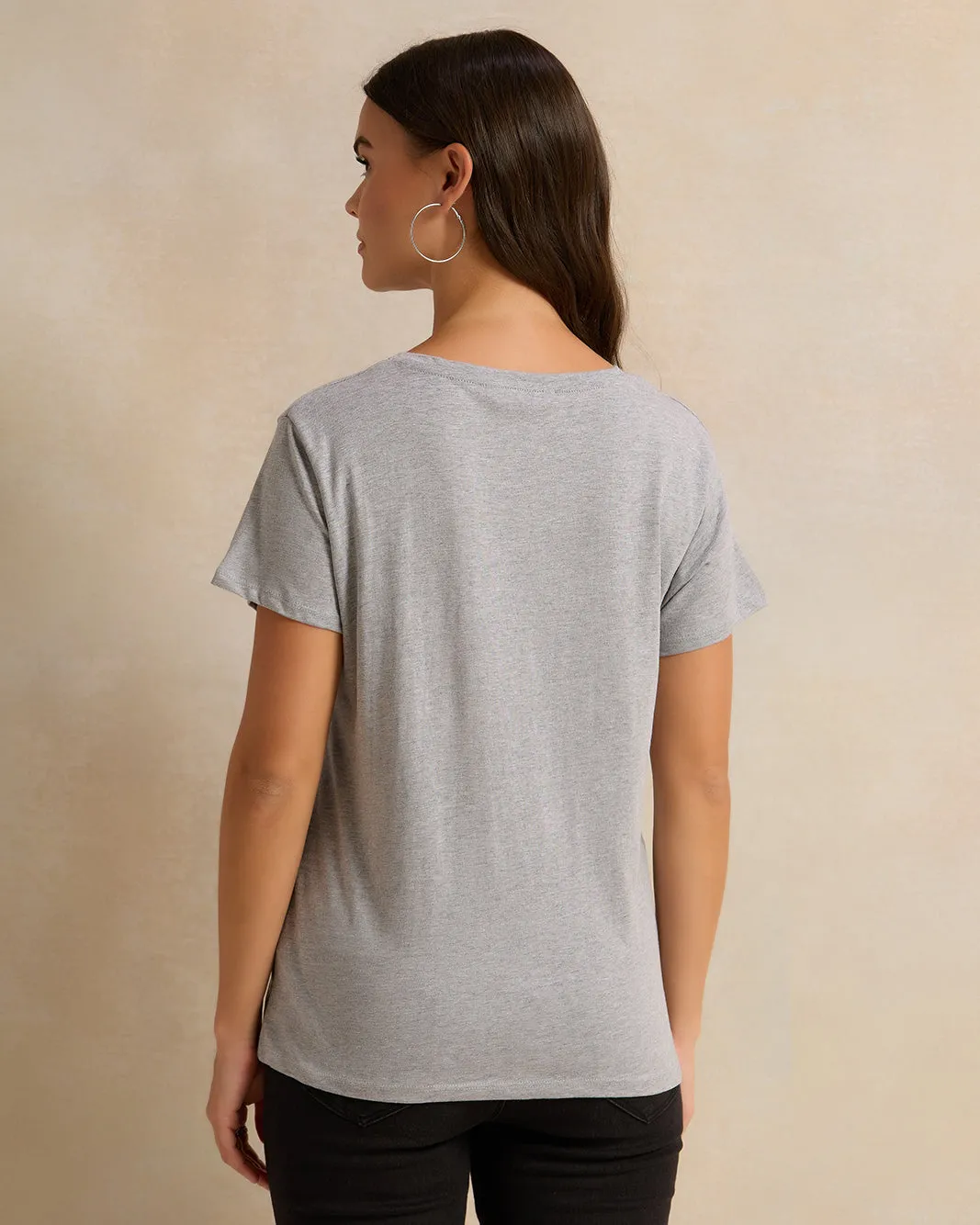 Women Grey Printed T-Shirt sold by Redtag product image thumbnail 3