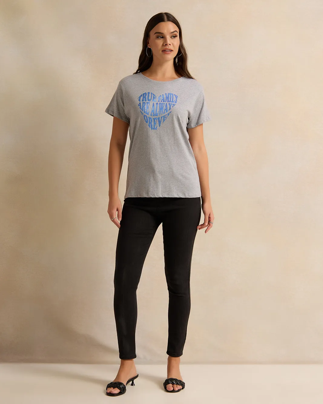Women Grey Printed T-Shirt sold by Redtag product image thumbnail 2