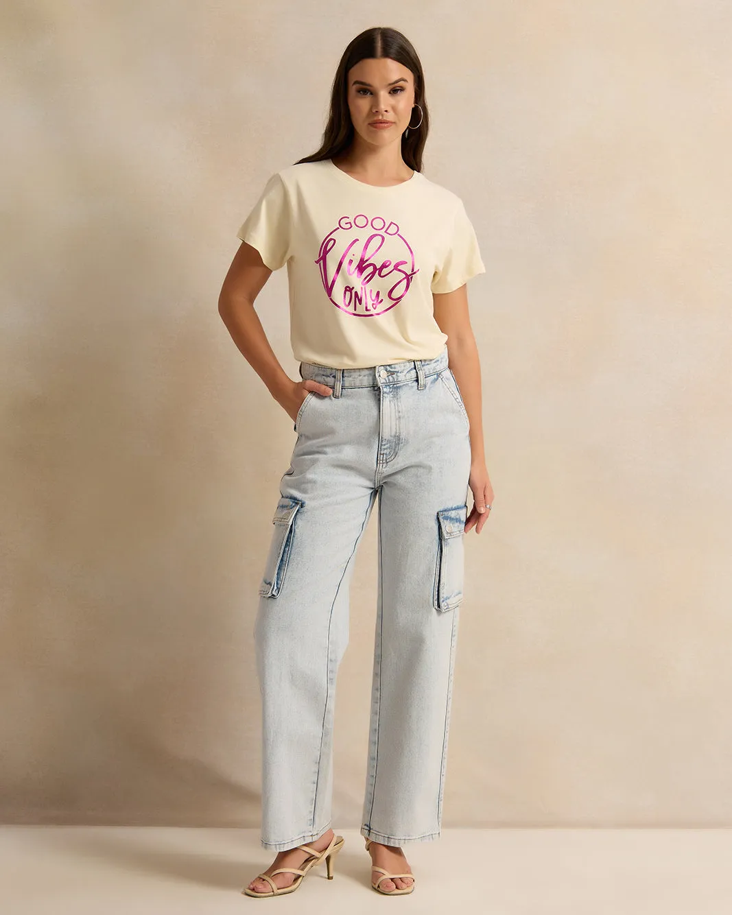 Women Yellow Printed T-Shirt sold by Redtag product image thumbnail 2