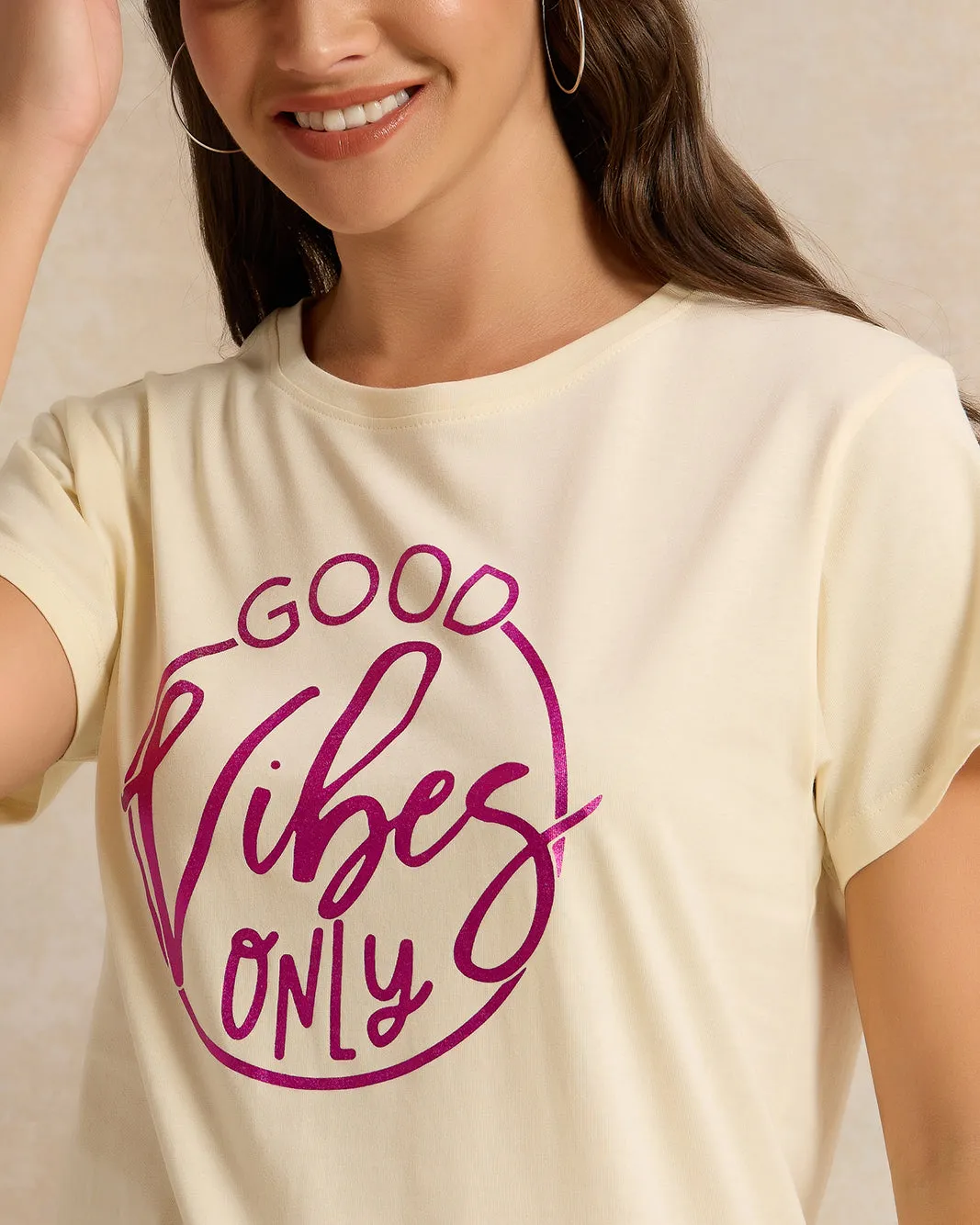 Women Yellow Printed T-Shirt sold by Redtag product image thumbnail 4