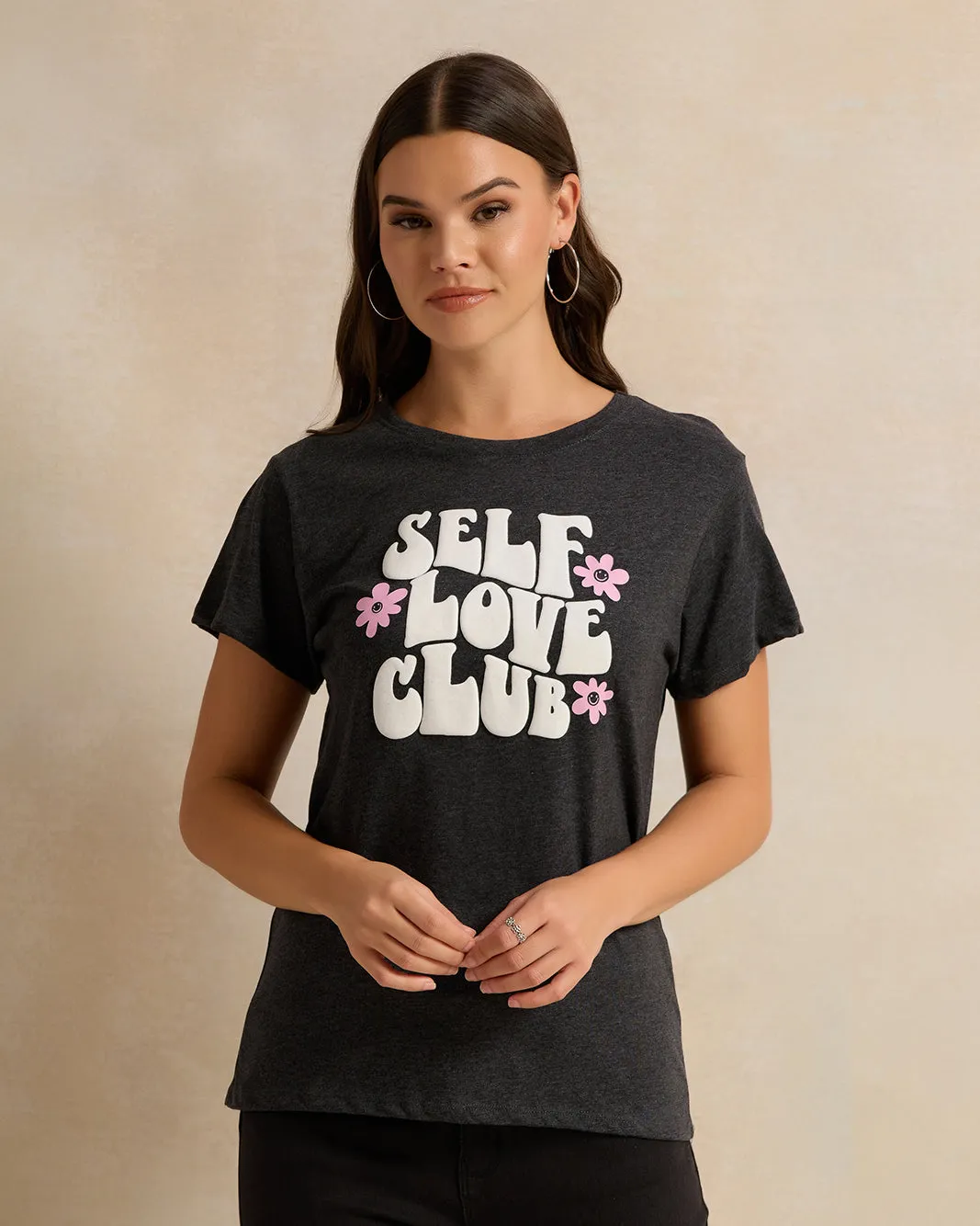 Women Black Printed T-Shirt sold by Redtag