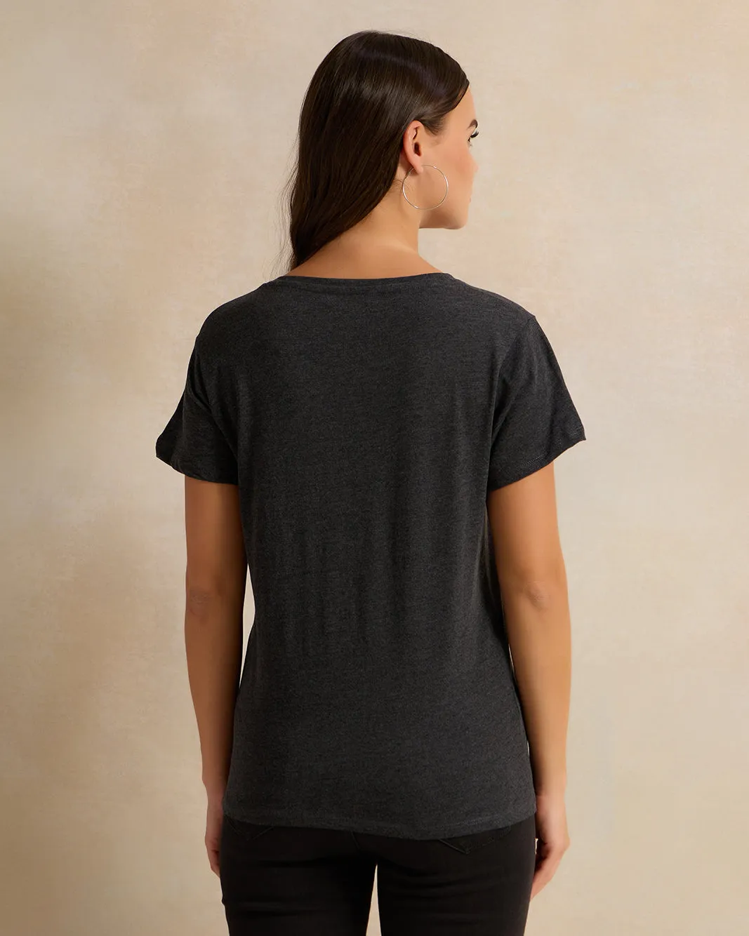 Women Black Printed T-Shirt sold by Redtag product image thumbnail 3