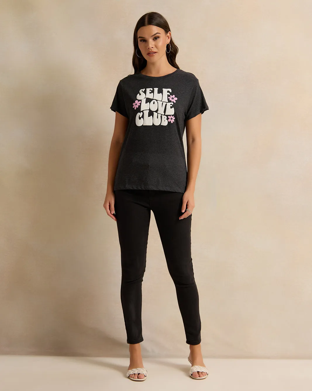 Women Black Printed T-Shirt sold by Redtag product image thumbnail 2