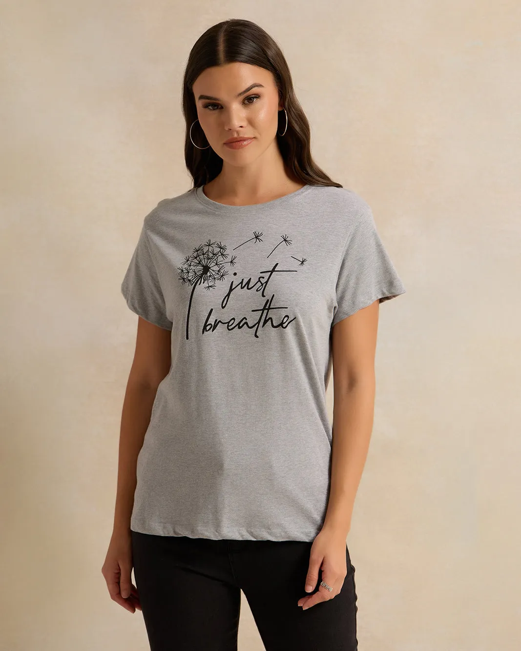 Women Grey Printed T-Shirt sold by Redtag