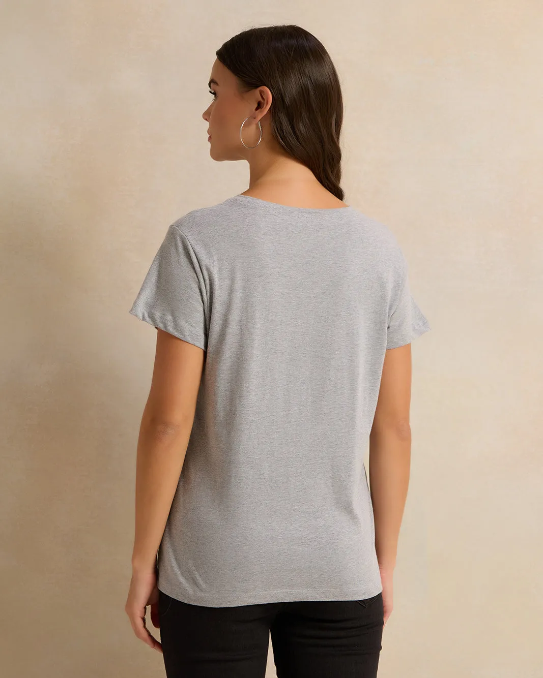 Women Grey Printed T-Shirt sold by Redtag product image thumbnail 3