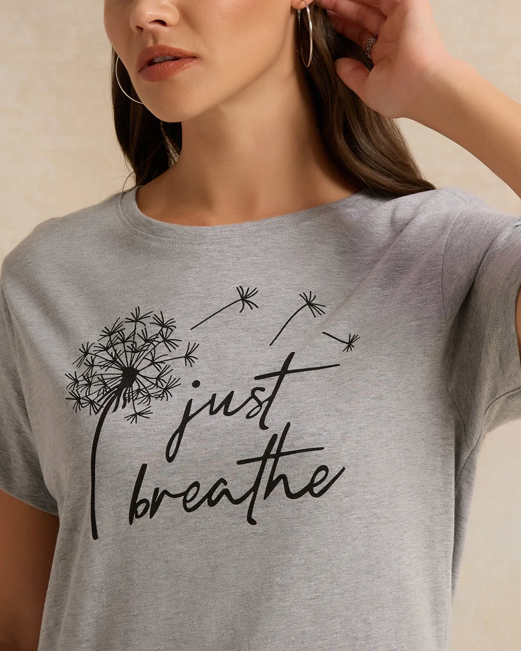 Women Grey Printed T-Shirt sold by Redtag product image thumbnail 4