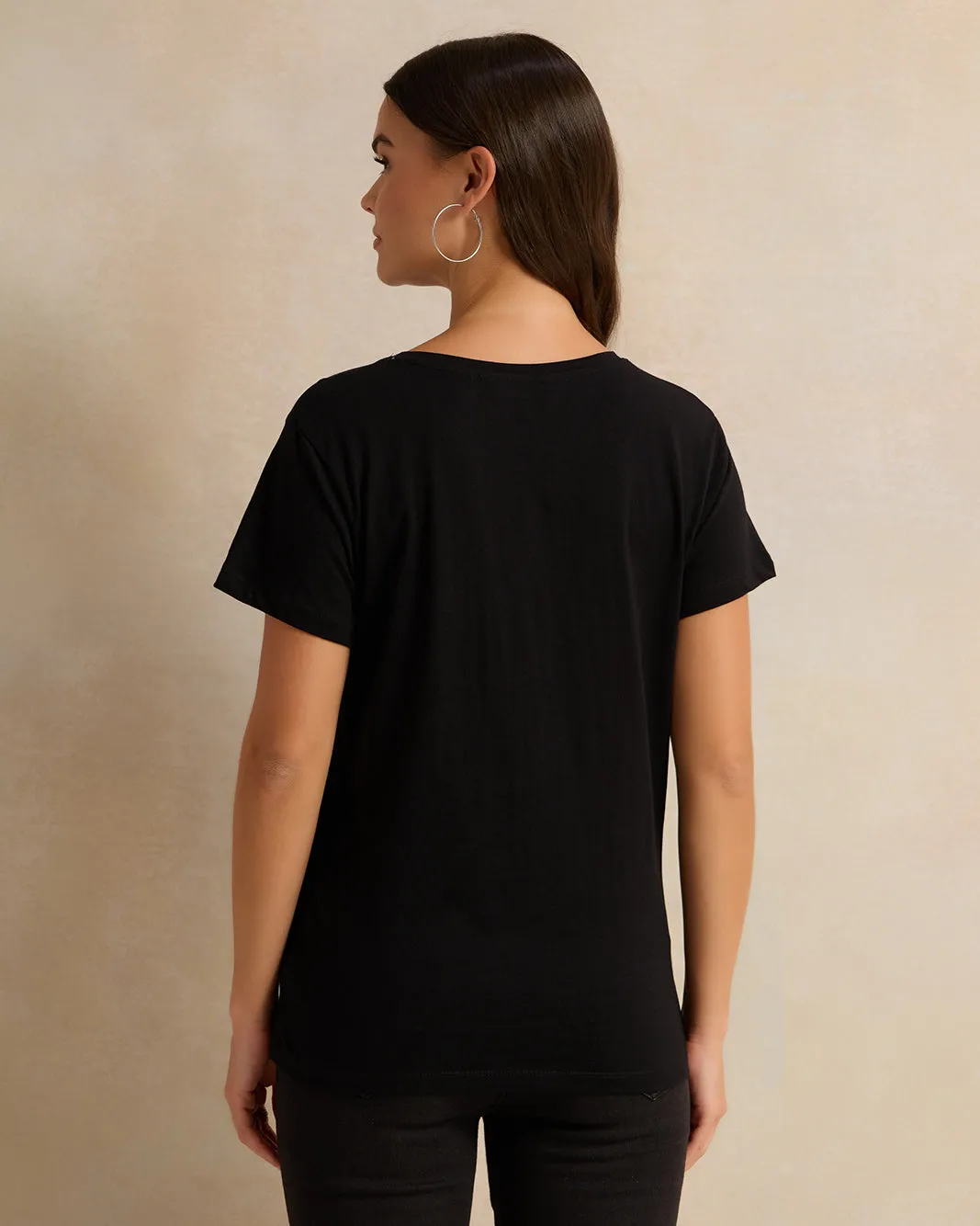 Women Black Printed T-Shirt sold by Redtag product image thumbnail 3