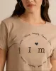Women Beige Printed T-Shirt sold by Redtag
