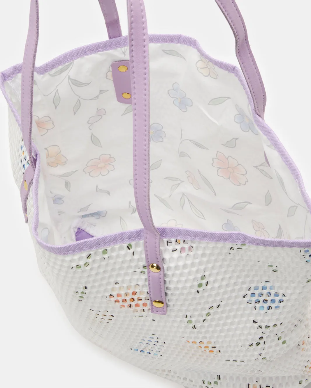 Women Purple Mesh Beach Bag sold by Redtag product image thumbnail 4